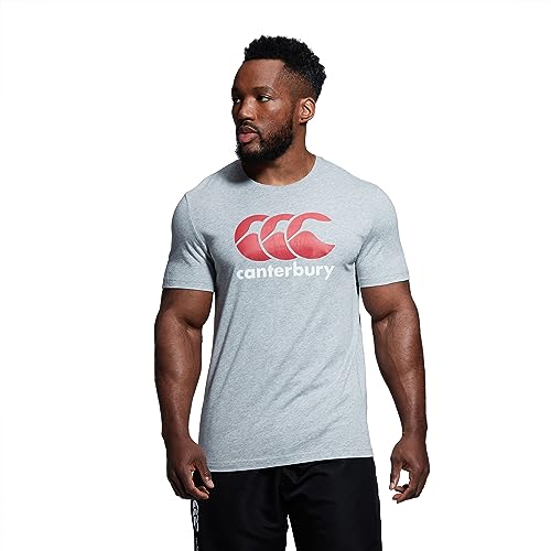 Canterbury Herren CCC Logo Baumwollmischung T-Shirt - Classic Marl/Rot/Weiß - XL von Canterbury