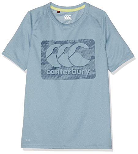 Canterbury Kinder Vapodri aus Polygewebe mit großem Logodruck T-Shirt, Himmelblau Meliert, 10 von Canterbury