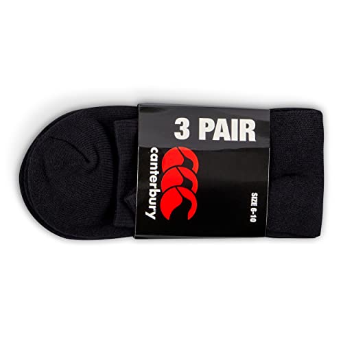 Canterbury Unisex Crew 3 Pack Socken, schwarz/red, L von Canterbury