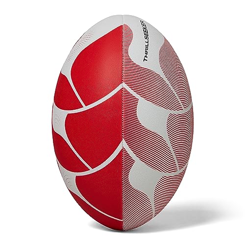 Canterbury Unisex Thrillseeker Play Rugbyball, Weiß/Rot, 5 von Canterbury