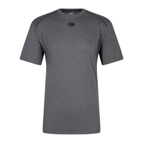 Canterbury of New Zealand Kurzärmliges Trainings-T-Shirt für Herren aus Baumwolle/Polyester, Dunkelgrau Melange, XL von Canterbury