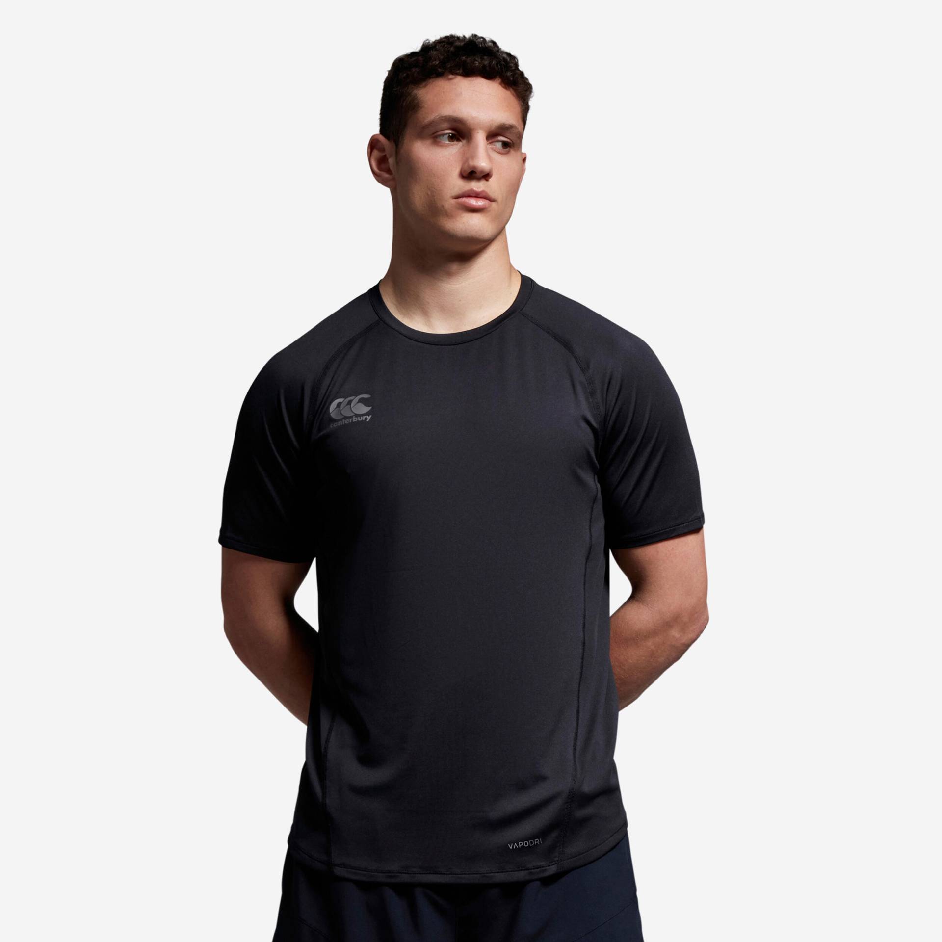 Damen/Herren Rugby T-Shirt - CCC Small Logo Super Light schwarz von Canterbury