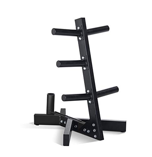 Cap Barbell Olympic Plate Tree Storage Rack for Weights and Bar, Black von Cap Barbell