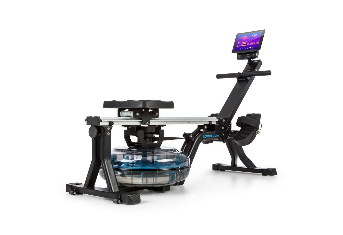 Capital Sports Rudermaschine Flow M1 (Tablet-Halterung ,Trainingscomputer mit LCD-Display) von Capital Sports