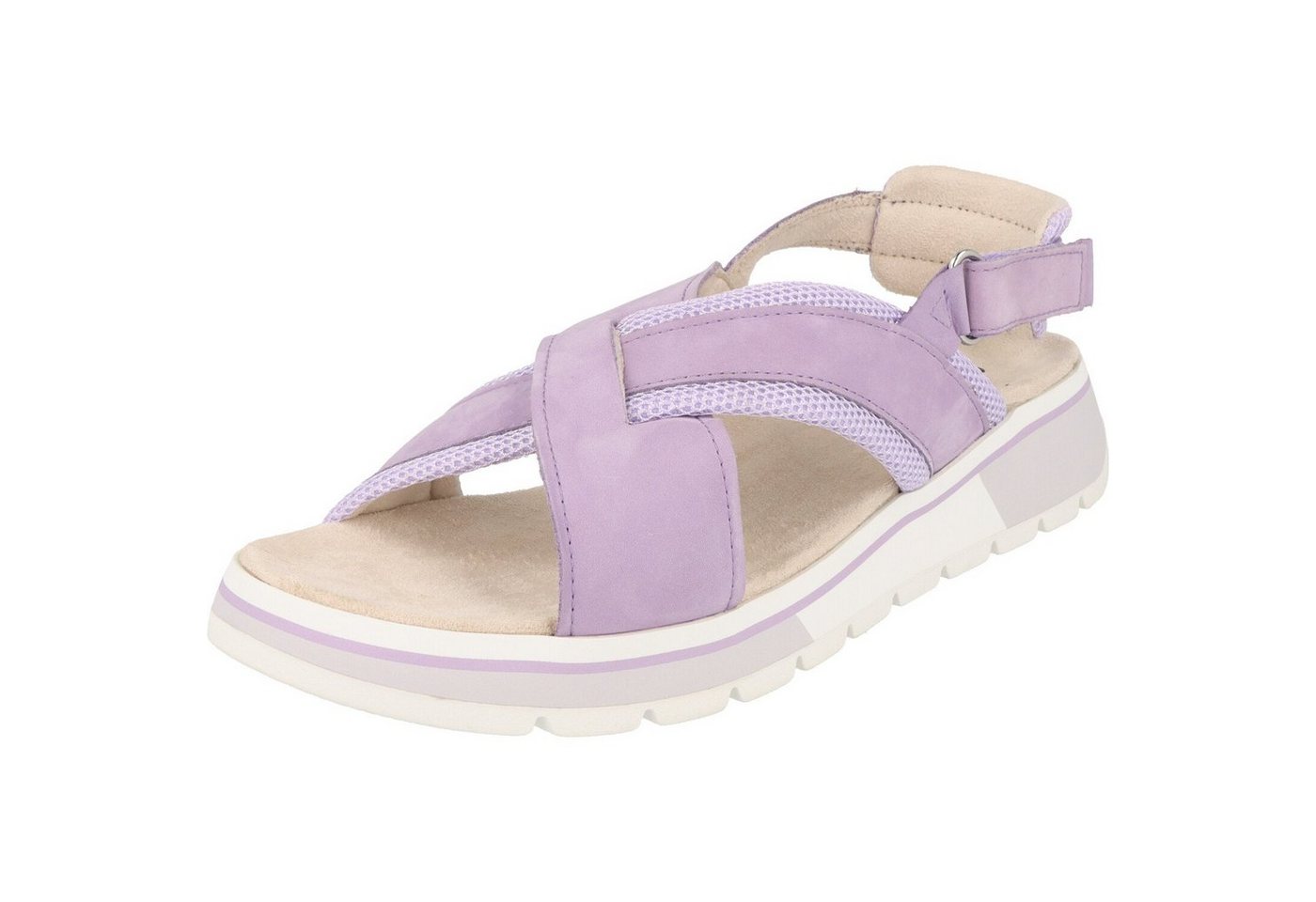 Caprice Damen Schuhe Flache Sandale Climotion 9-28704-20 Purple Klett Sandale von Caprice