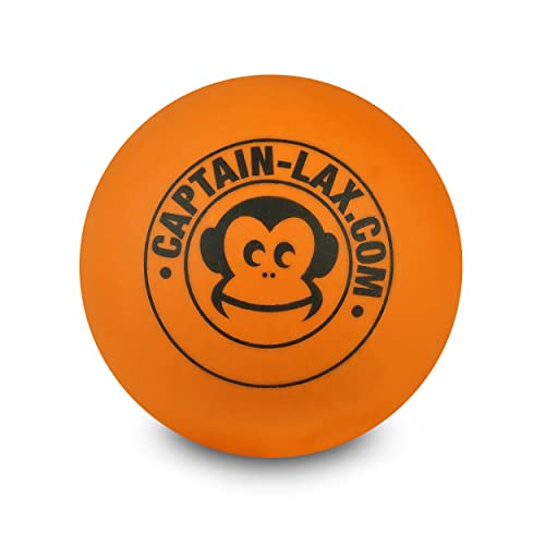 Captain LAX Massageball Original - Lacrosseball in der Farbe Orange, aus Weichgummi, mit den Maßen 5 x 5 cm geeignet für Triggerpunkt- & Faszienmassage/Crossfit von Captain LAX
