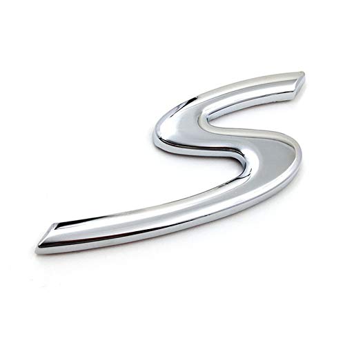 CarWorld Auto Brief Logo, S Sport Metall Aufkleber Heckdeckel Heckklappe Emblem Abzeichen, für Porsche Cayenne Cayman Macan, Kofferraum S Brief Emblem Abzeichen von CarWorld