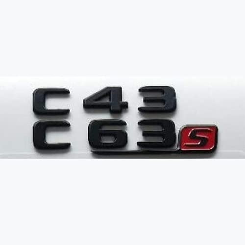 CarWorld Auto Brief Logo, Schwarze Buchstaben C43 C63 C63s Kotflügel Kofferraum Heckklappe Emblem Embleme Abzeichen, Für Mercedes Benz AMG W204 W205 Coupé von CarWorld