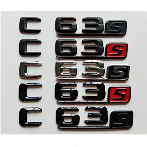 CarWorld Chrom Schwarz 3D Buchstaben Kofferraum Abzeichen Embleme Emblem Abzeichen, Für Mercedes Benz C204 A205 S205 S204 W204 W205 C63s C63S AMG von CarWorld