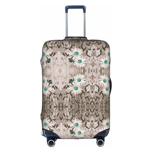 Braunes Faultier dehnbare Kofferhülle – doppelseitiger Druck, Kratzschutz, Reisegepäck-Zubehör, Gänseblümchen, XL von CarXs