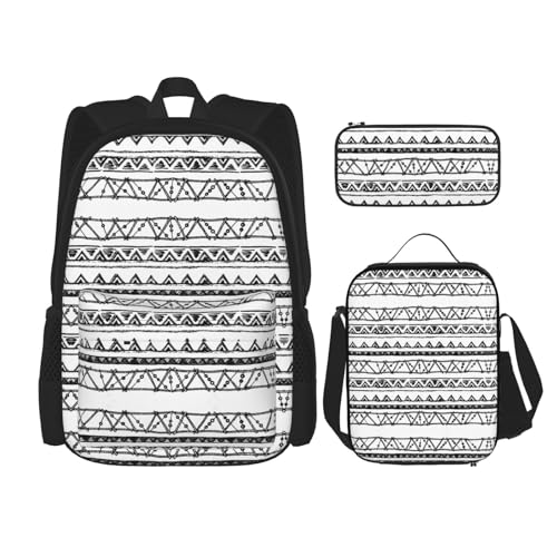 CarXs Shining Overlook trendiger Rucksack, Lunchtasche und Federmäppchen – entworfen für den täglichen Komfort, Indianerische Muster, Einheitsgröße von CarXs