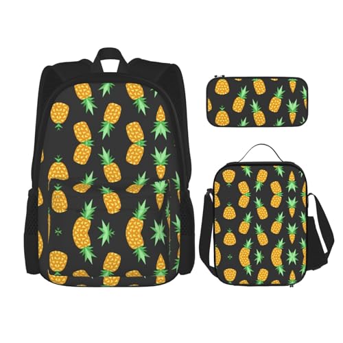 CarXs Trendiger Rucksack für kleine Hunde, Lunch-Tasche und Federmäppchen, entworfen für den täglichen Gebrauch, Ananas, Einheitsgröße von CarXs