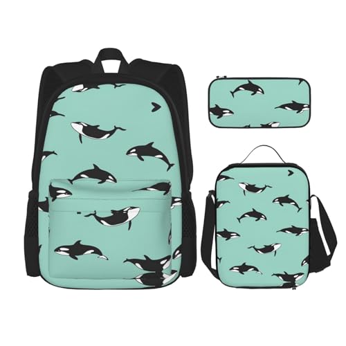 CarXs Trendiger Rucksack für kleine Hunde, Lunch-Tasche und Federmäppchen, entworfen für den täglichen Gebrauch, Pazifischer Ozeanwal, Einheitsgröße, Modern von CarXs