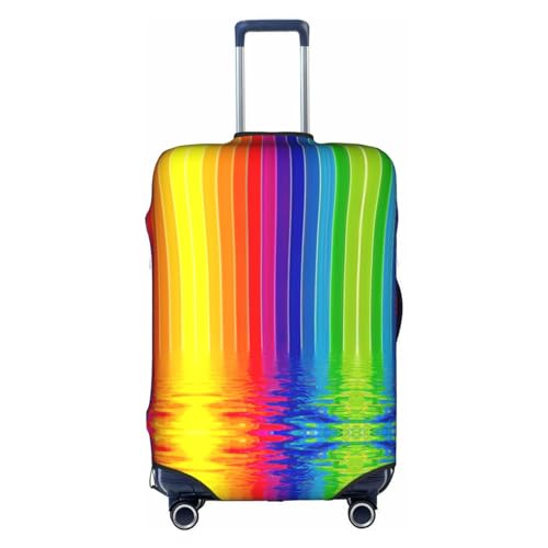 Dehnbare Kofferhülle in Blaugrün, doppelseitiger Druck, Reisegepäck-Zubehör, Regenbogengestreift, S von CarXs