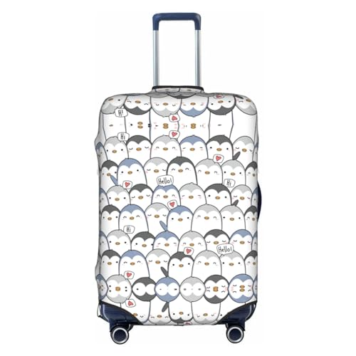 Dehnbare Kofferhülle mit Sternenhimmel, doppelseitiger Druck, Reisegepäck-Zubehör, Süßer Pinguin, L von CarXs