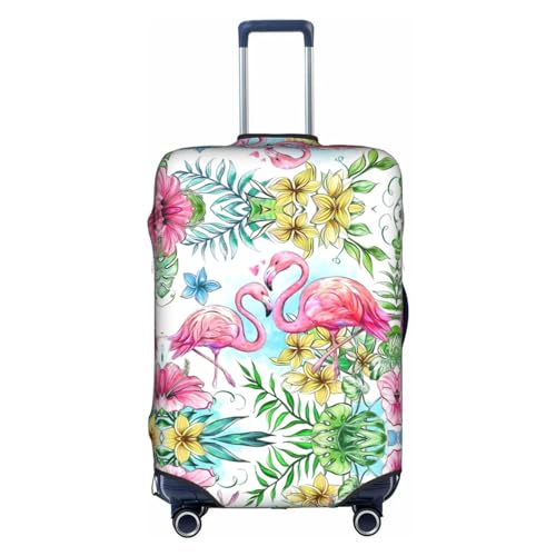 Grüne Blume. Dehnbare Kofferabdeckung, doppelseitiger Druck, Kratzschutz, Reisegepäck-Zubehör, Flamingo Blumen, M von CarXs