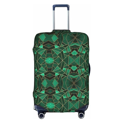 Kofferhülle mit Kaktus-Flamingo-Rosen-Blumen, dehnbar, doppelseitiger Druck, Reisegepäck-Zubehör, Schwarz und Gold, geometrisch, XL von CarXs
