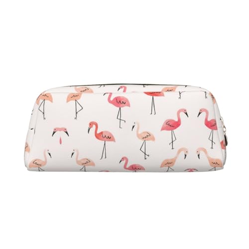 Lattice Grid Pink Romance Pencil Bag - Vielseitige und langlebige Kreuznarbenleder-Tragetasche für tägliche Essentials, Flamingo, Einheitsgröße, Koffer von CarXs