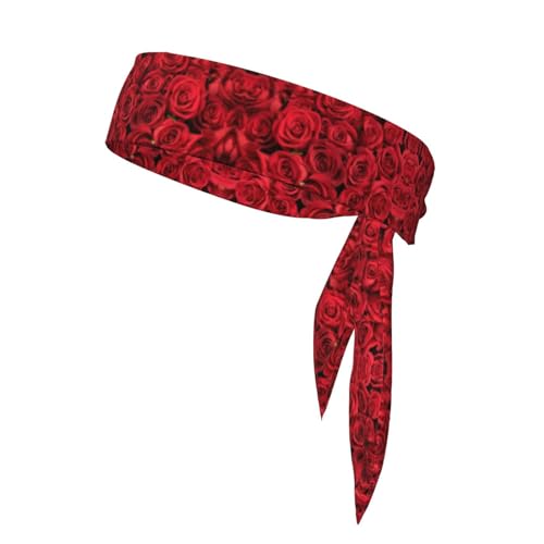 Red Rose Schnelltrocknendes Band am Rücken, feuchtigkeitsableitend, ideal für Tennis, Basketball, Sport, Laufen von CarXs