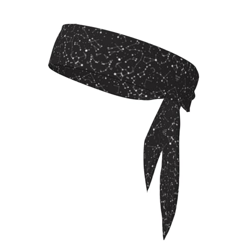 Starry Divination Constellation Schnelltrocknend Bänder Rücken Feuchtigkeitstransport Athletic Band – ideal für Tennis, Basketball, Sport, Laufen von CarXs