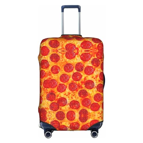 Stretch-Kofferhülle mit Popcorn-Druck, doppelseitiger Druck, Reisegepäck-Zubehör, 3D Pizza Pepperoni, L von CarXs