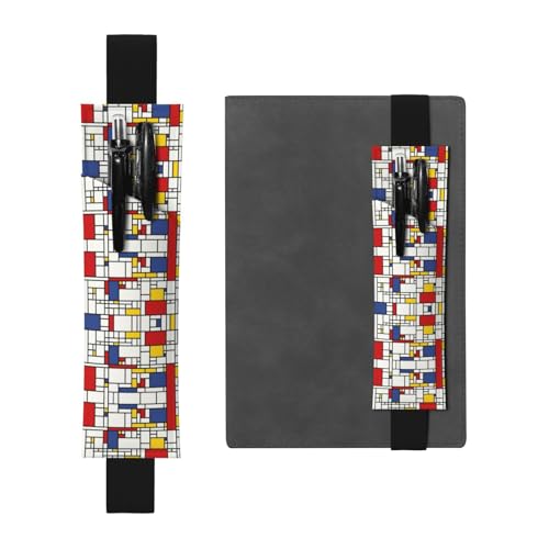 Vielseitiges, verstellbares Leder-Stifthalter, Lesezeichen mit abstraktem Muster, perfektes Gummiband für Tagebücher, Hülle von CarXs