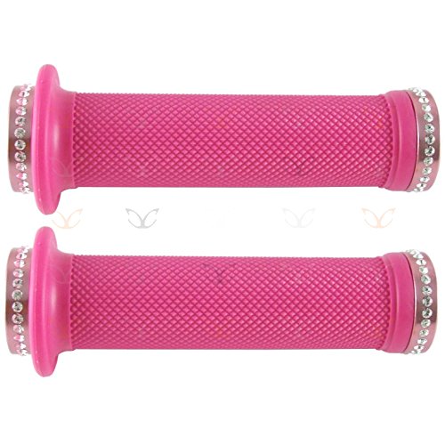 Exotic Lock on Griffe mit Flansch Solo-F Design, 36 Farben, Lock Ring wählbar, Pink (Pair), Lock Ring Colour: Pink von CarbonCycles