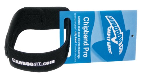 Carboo4U Timing Chipband Pro für die Zeitmessung beim Triathlon oder Marathon | Elastisches Neoprenband in schwarz mit Klettverschluss, OneSize von Carboo4U