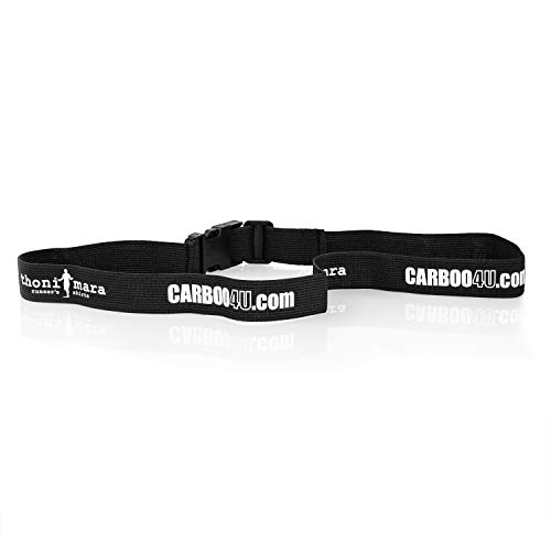 Carboo4U Thoni Mara Unisex Laufnummernband in schwarz | Startnummernband mit und ohne Druckknöpfen | Ideal für Marathon, Triathlon, Laufen, Radfahren von Carboo4U