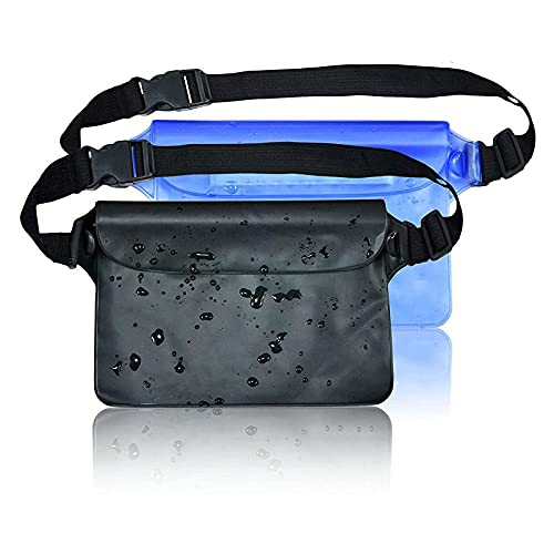 Carehabi - wasserdichte Tasche mit Verstellbarem Hüftgurt, wasserdichte Beutel, Schwarz+Blau,2 Stück von Carehabi