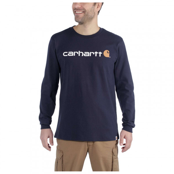 Carhartt - Core Logo L/S - Longsleeve Gr S blau von Carhartt
