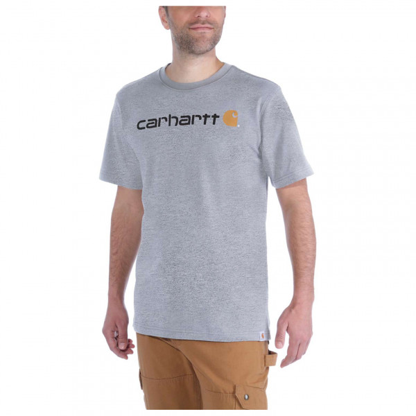 Carhartt - Core Logo S/S - T-Shirt Gr L grau von Carhartt