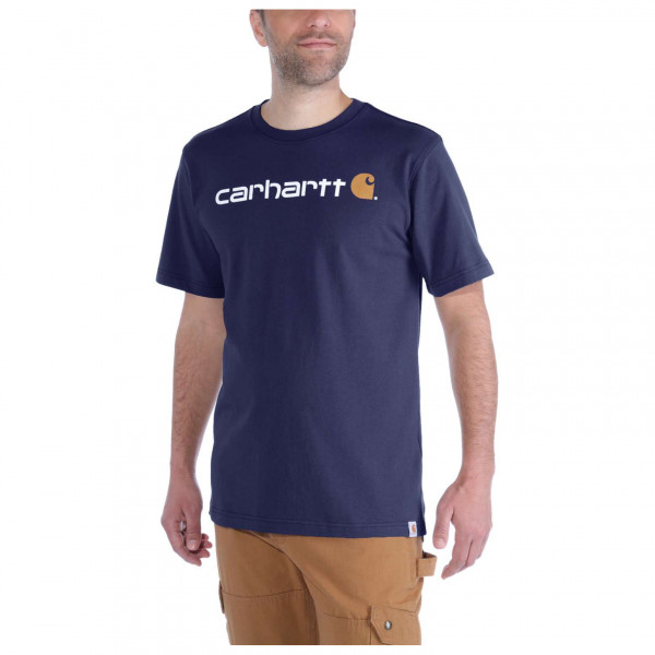 Carhartt - Core Logo S/S - T-Shirt Gr S blau von Carhartt