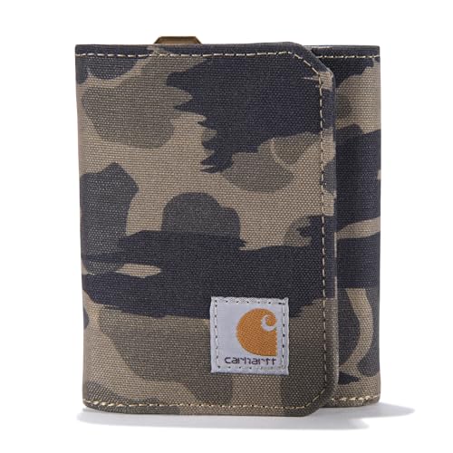 Carhartt Herren Trifold, Durable Wallets for Men, Available in Leather and Canvas Styles Geldbörse, Nylon-Ente (Blind Duck Camo), Einheitsgröße von Carhartt