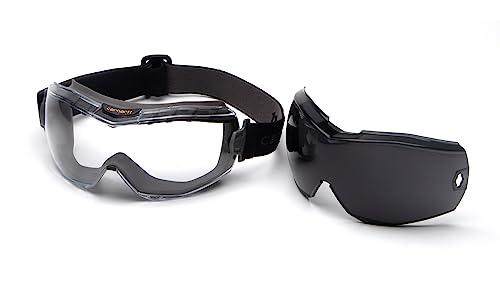 Carhartt Schutzbrillen-Set mit klaren und grauen austauschbaren Anti-Beschlag-Gläsern, ANSI-bewertet von Carhartt