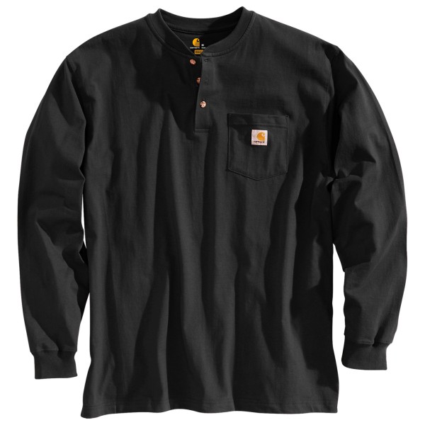 Carhartt - Workwear Pocket Henley L/S - Longsleeve Gr M schwarz von Carhartt