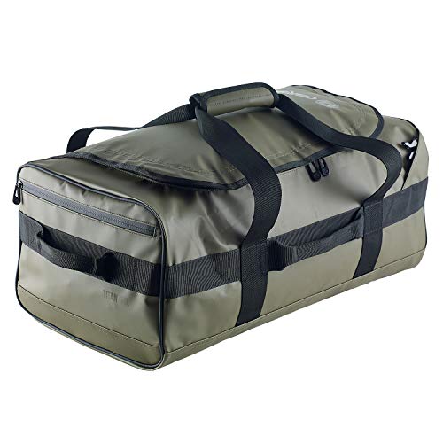 Caribee Titan 50L - Reisetasche/Duffle Bag aus wasserfesten Planen Material mit Rucksackriemen (115cm linear - Hangepäckgröße bei vielen Airlines!) (Olivgrün) von Caribee