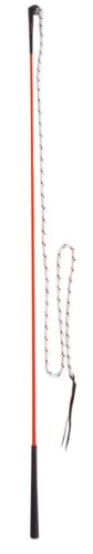 Carmesin Kontaktstock mit Seil ORANGE für die Bodenarbeit 120 cm Reitstick Kontaktstock mit Lederschlappe von Carmesin