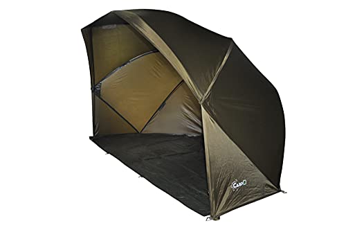 CarpOn Weekend Autoumnt extra großes Brolly 1,51m x 2,46m x 1,44m (LxBxH), schnellaufbau Shelter 60 Zoll, wasserdichtes Zelt 10.000mm Wassersäule inkl. Zubehör von Carp On