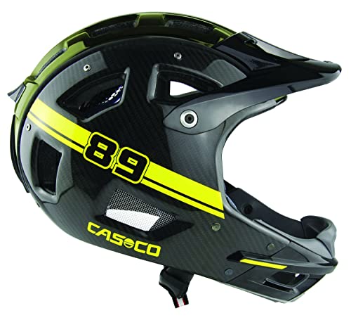 CASCO MTBE Fullface Downhill-Helm - Schwarz-Carbon Neon, Kopfumfang:56-58 cm von Casco