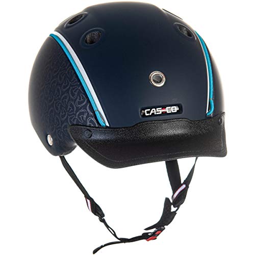 Casco Kinder Reithelm CHOICE blau metallic S (52-56cm) + MyStyle Wechselstreifen bianchi (türkis) von Casco