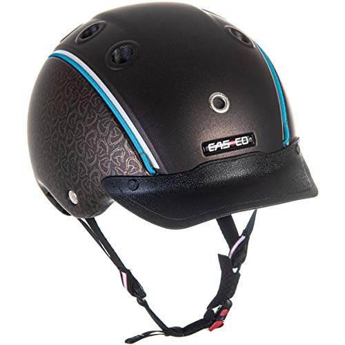 Casco Kinder Reithelm CHOICE braun metallic S (52-56cm) + MyStyle Wechselstreifen bianchi (türkis) von Casco