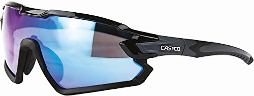 Casco Sportbrille SX-34, Modell Black-Blue Mirror, Filterstufe 3, mit Ersatzgläsern und Polierlappen von Casco