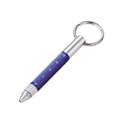 Multifunktionale 6-in-1-schlüsselring Praktische Keychain Stylus Kugelschreiber Durable-Skala Schlüssel Pen (blau) von Casecover