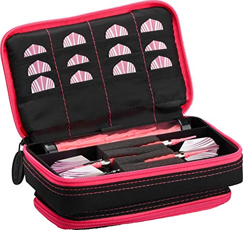 Casemaster Unisex-Erwachsene Plus schwarz mit rosa Darttasche und Handytasche Plazma, Rosafarbener Rand von Casemaster