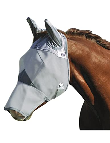 Cashel Crusader Horse Fliegenmaske mit Langer Nase und Ohren, Grau, Yearling von Cashel