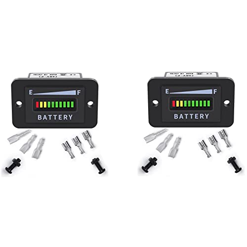 Casstad 2X Batterie Anzeige für Golf Wagen, 48 V, LED Batterie Anzeige, Batterie Anzeige, Batterie Stand Anzeige, IP65 für Club Car, Stapler von Casstad