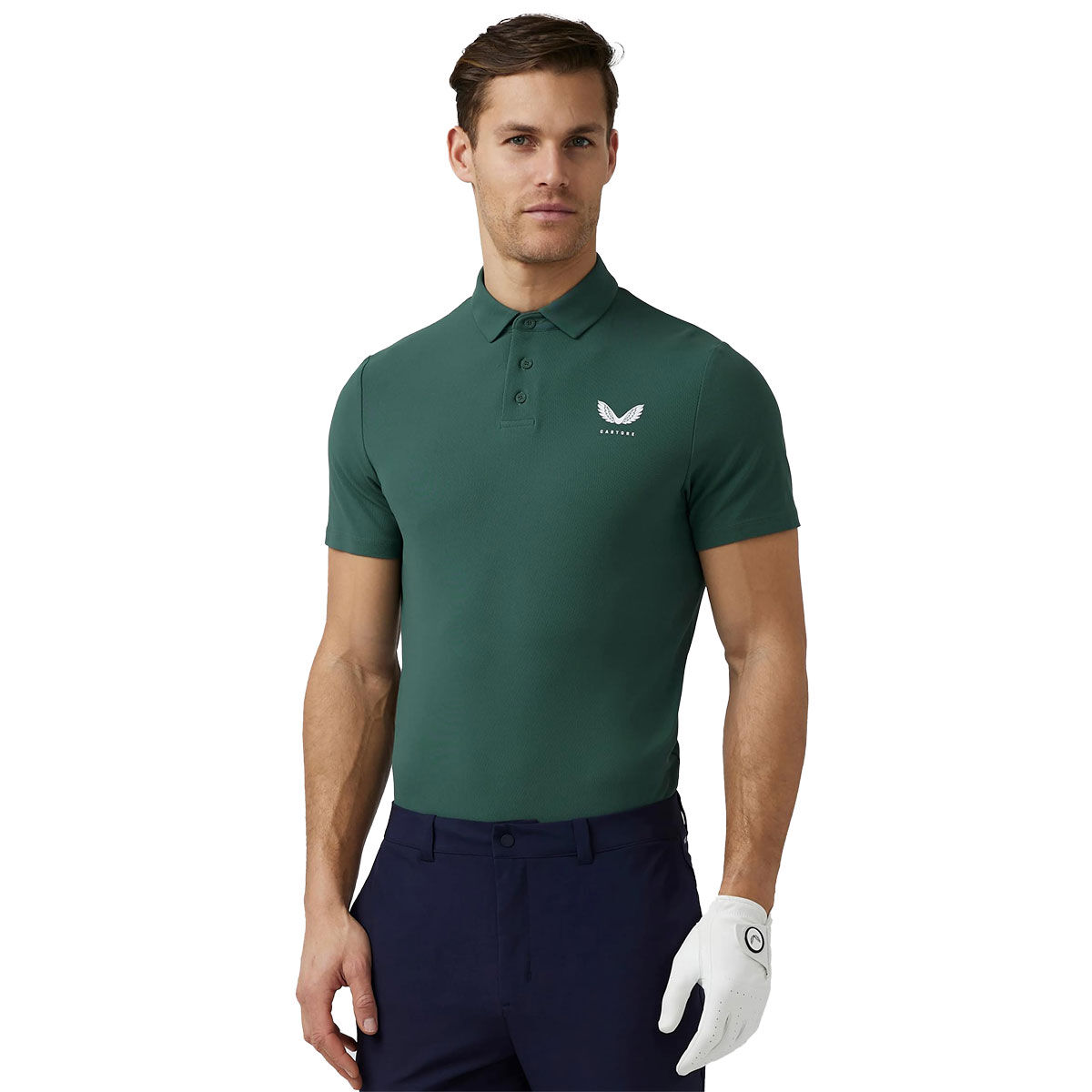 Castore Men's Essential Golf Polo Shirt, Mens, Pine grey, Small | American Golf von Castore