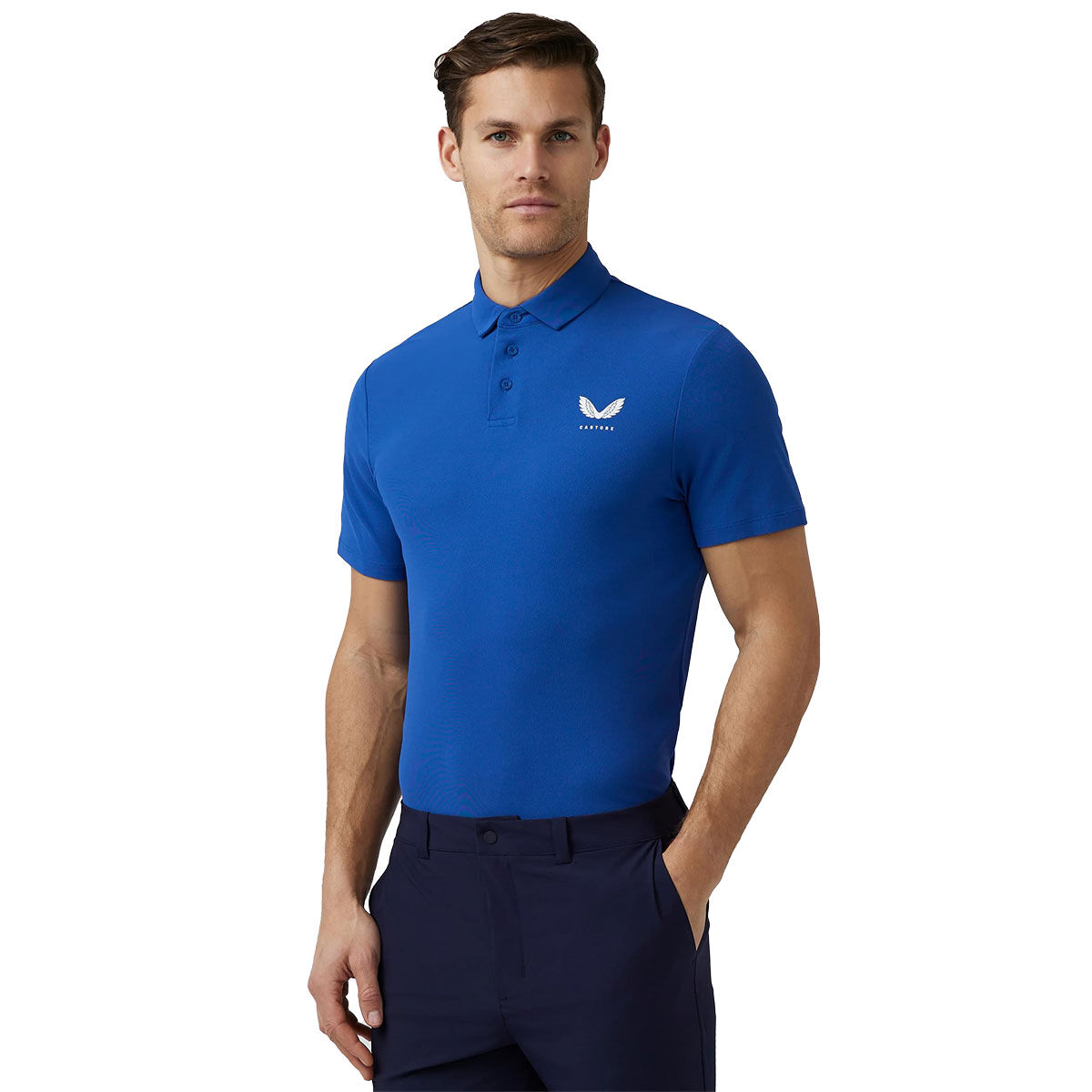 Castore Men's Essential Golf Polo Shirt, Mens, Royal blue, Medium | American Golf von Castore