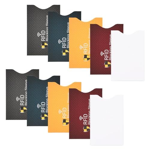 10 Stück RFID Blocker Kartenhülle, RFID Schutzhülle Kreditkarten, Diebstahlsichere Kartenschutz, Sicherheitshülle für EC-Karten, Ausweisschutz für Damen Herren Bankkarten VisaAusweis (Mehrfarbig) von Catime